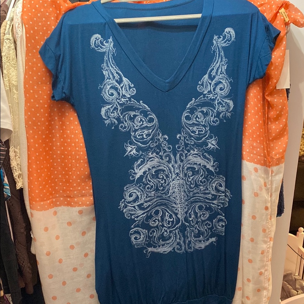 Blue V-Neck Women’s dress